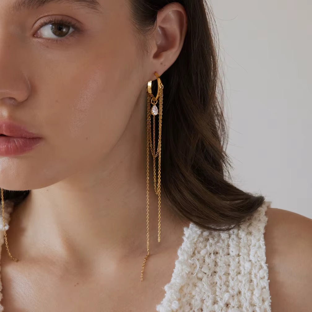Luna Chain Hoops
