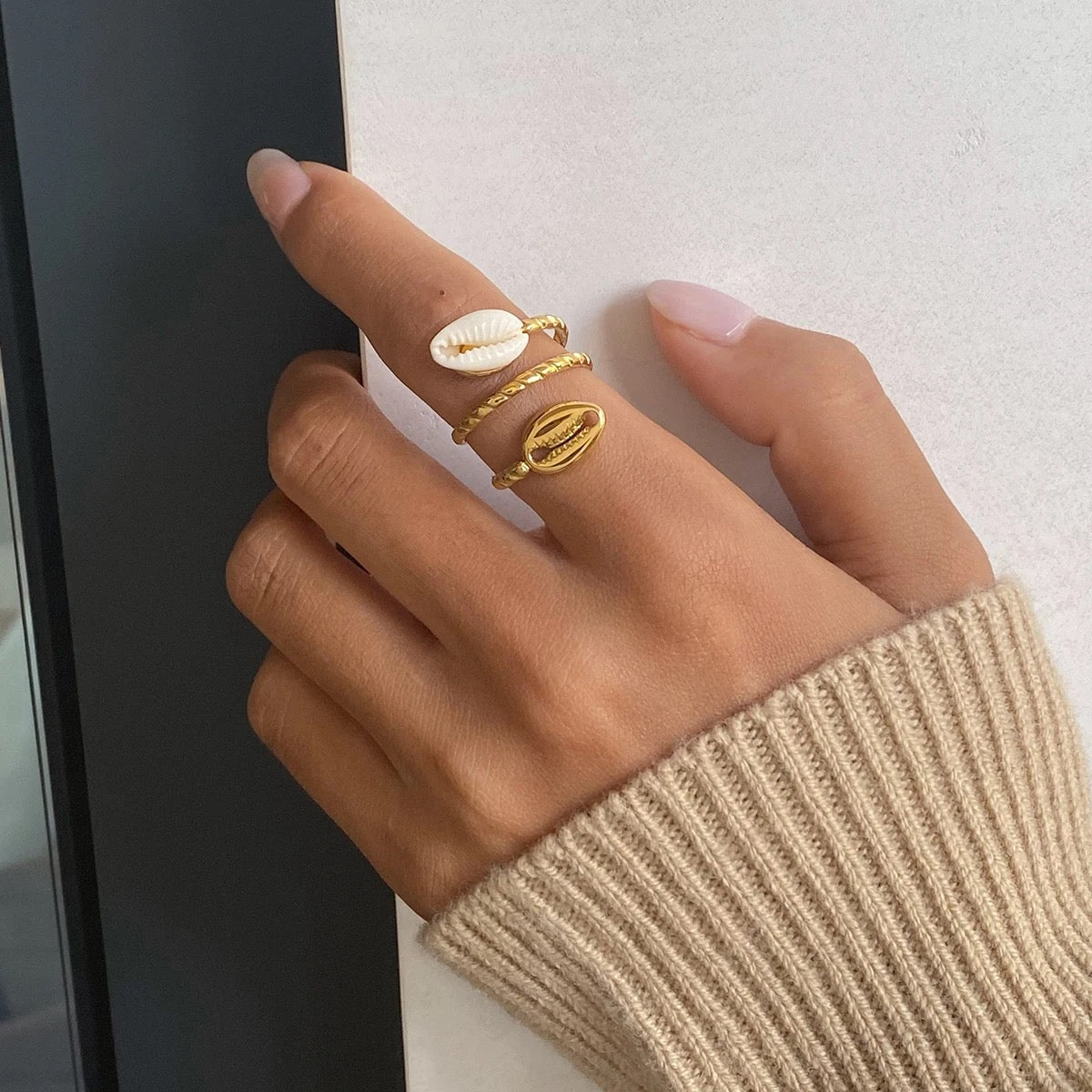 Gold Open Shell Ring