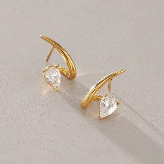 Teardrop crystal stud earrings
