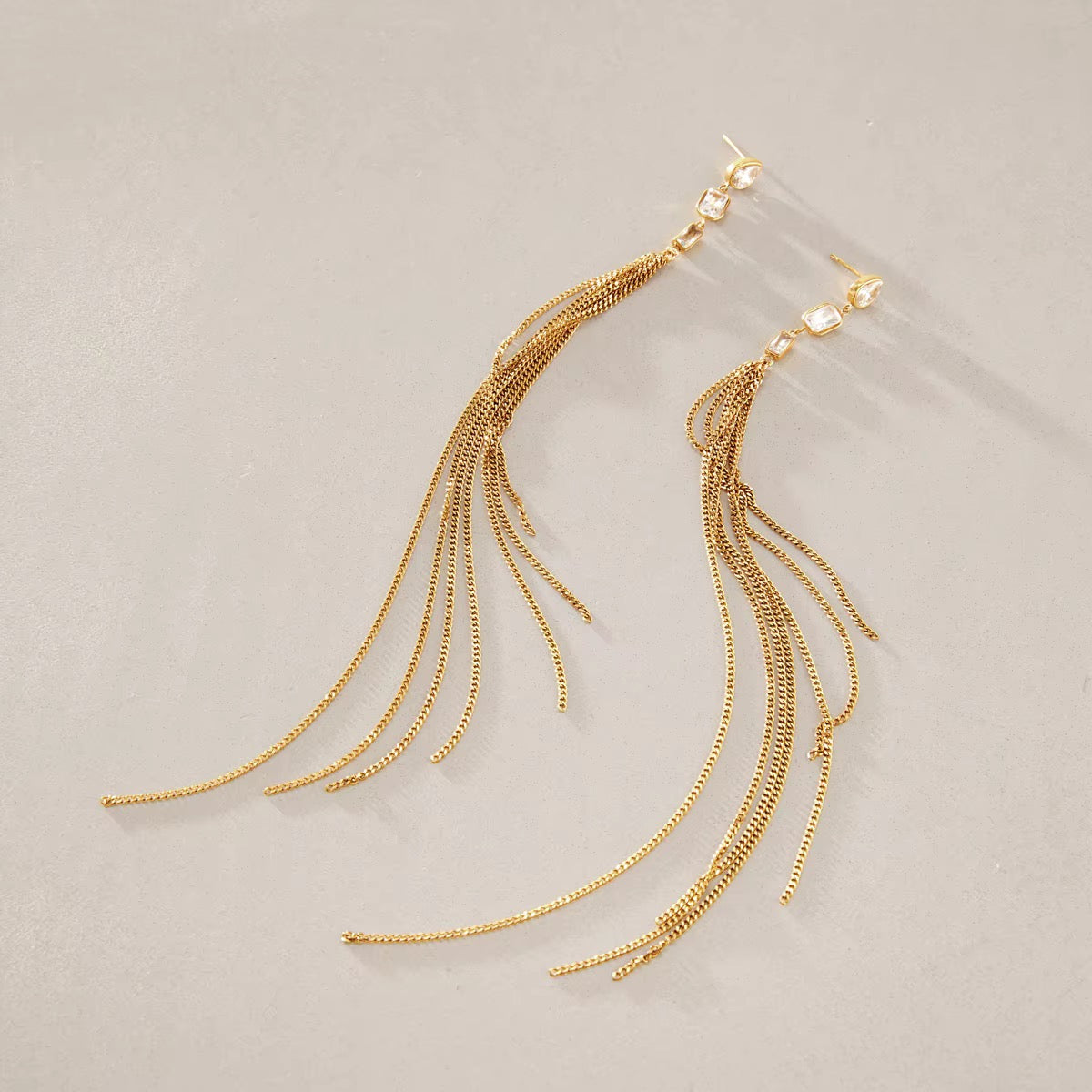 Golden Cascade Tassel Earrings