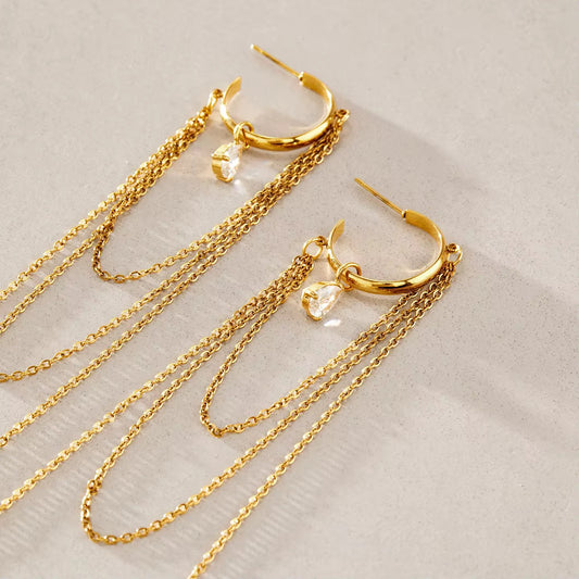 Luna Chain Hoops