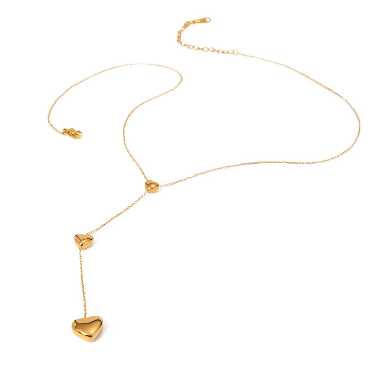 Gold Dainty Heart Y-Shaped Necklace