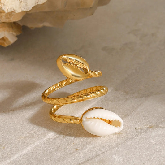 Gold Open Shell Ring