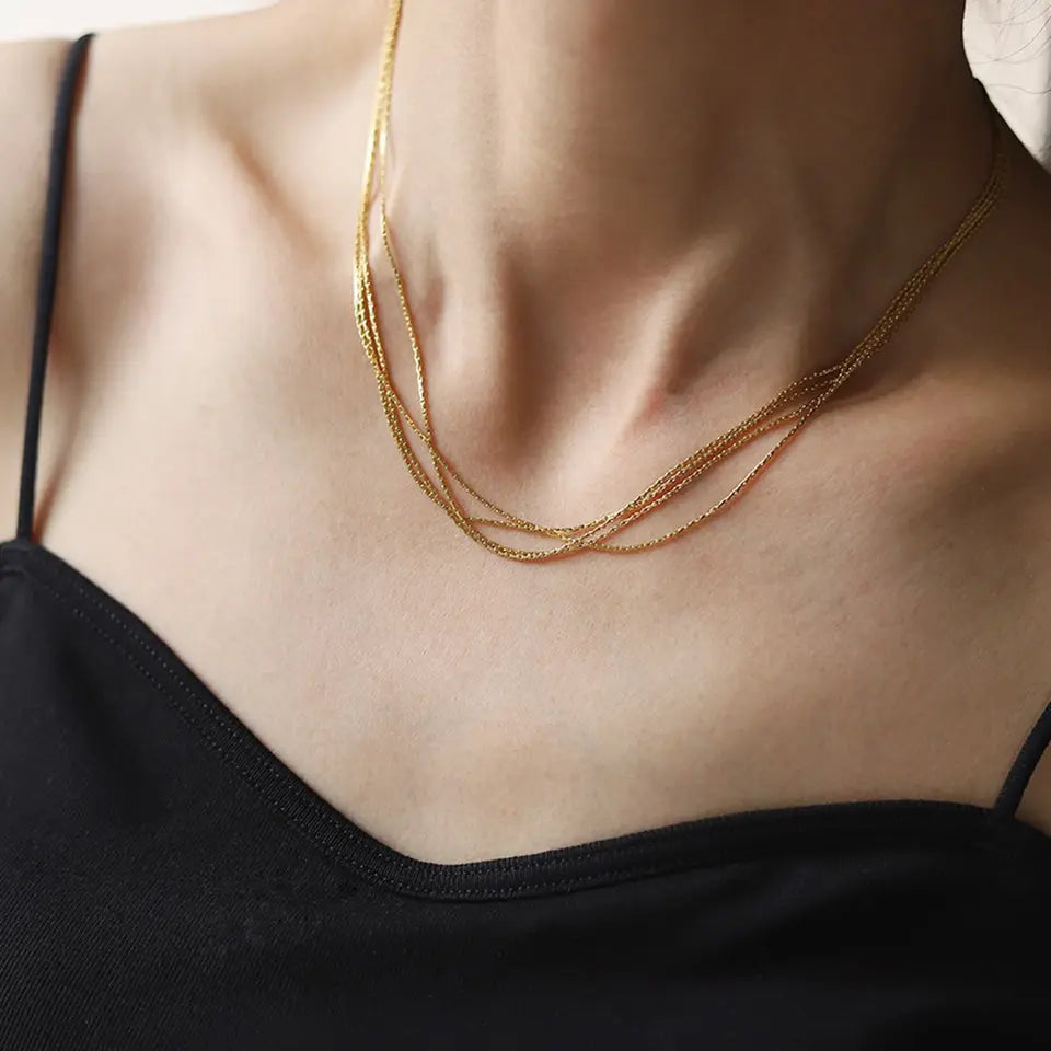 Trendy Multilayer Thin Chain Necklace