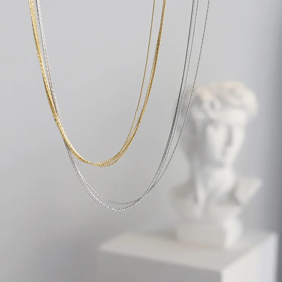 Trendy Multilayer Thin Chain Necklace